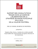 Couverture du Rapport des consultations du Conseil jeunesse de Montral.